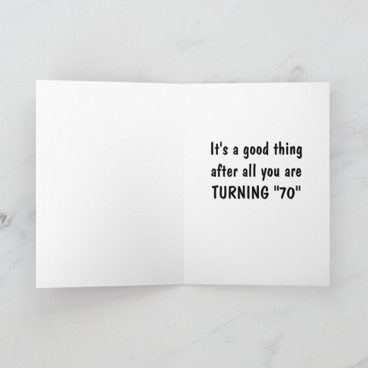 **70ste VERJAARDAG** EN EEND HUMOR OOK! Kaart (Binnen)