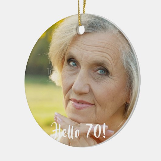 70ste verjaardag foto hallo 70 keramisch ornament (Links)