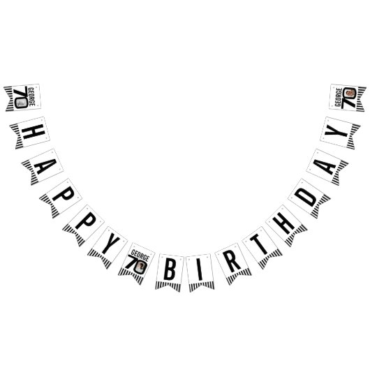 70ste verjaardag foto zwart wit vlaggetjes (Alle)