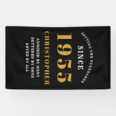 70ste verjaardag Geboren 1955 Naam toevoegen Zwart Spandoek (Horizontaal)