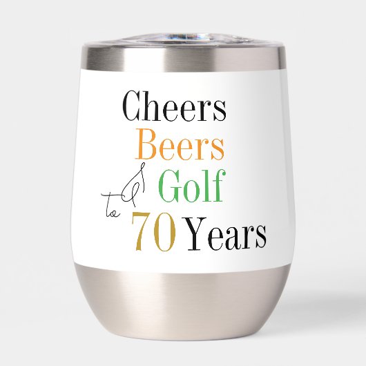 70ste Verjaardag Golf Proost Bier Feest (Voorkant)