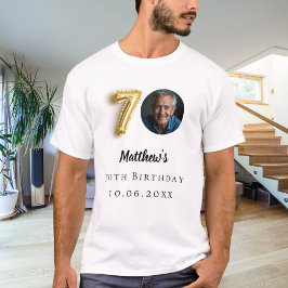 70ste verjaardag gouden foto t-shirt