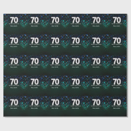 70ste verjaardag groene toon cadeaupapier