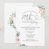 70ste verjaardag Hart Script Bloemendecoratie Kaart (Voorkant / Achterkant)