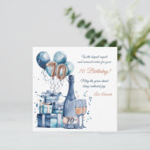 70ste verjaardag Kaart gepersonaliseerd voor manne (Staand voorkant)