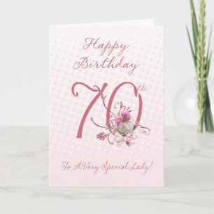 70ste verjaardag Kaart - Roze Rozen - tot een zeer