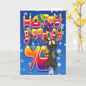 70ste verjaardag Kaart schattig met kleine muisjes (Gele Bloem)