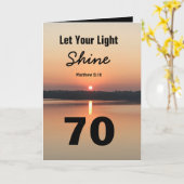 70ste verjaardag Laat Uw Licht Schriftuurlijke Tek Kaart (Gele Bloem)