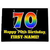 70ste verjaardag ~ Leuk, Kleurrijk, Levendig, Rege Groot Cadeauzakje (Voorkant)