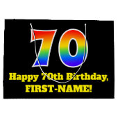 70ste verjaardag ~ Leuk, Kleurrijk, Levendig, Rege Groot Cadeauzakje (Achterkant)