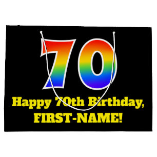 70ste verjaardag ~ Leuk, Kleurrijk, Levendig, Rege Groot Cadeauzakje