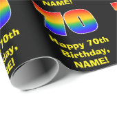 70ste verjaardag: Leuke, kleurrijke regenboog geïn Cadeaupapier (Rol Hoek)