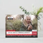 70ste verjaardag Mannen 🎉 Grappig TV Nieuws Fake  Kaart (Staand voorkant)