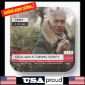 70ste verjaardag Mannen 🎉 Grappig TV Nieuws Fake  Papieren Bordje