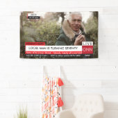 70ste verjaardag Mannen 🎉 Grappig TV Nieuws Fake Spandoek (Insitu)