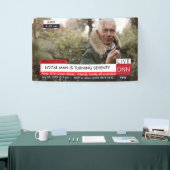 70ste verjaardag Mannen 🎉 Grappig TV Nieuws Fake Spandoek (Beurs)