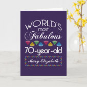 70ste Verjaardag Meest Fabulous Kleurrijke Pareltj Kaart (Gele Bloem)