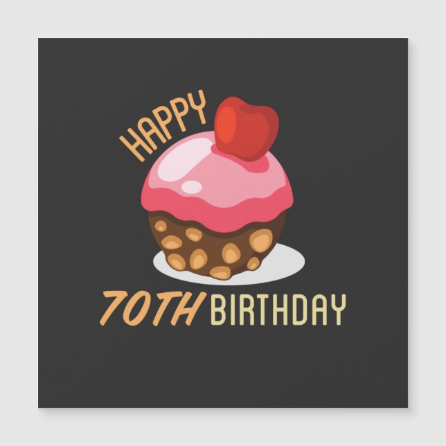 70ste verjaardag met chocoladetaart (Voorkant)