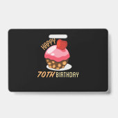 70ste verjaardag met chocoladetaart badge (Achterkant)
