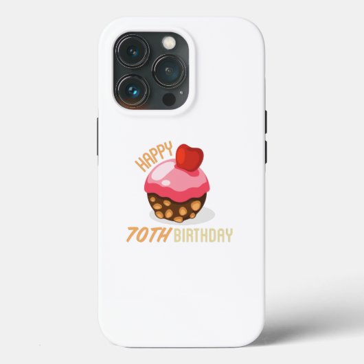 70ste verjaardag met chocoladetaart Case-Mate iPhone case (Achterkant)