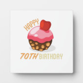 70ste verjaardag met chocoladetaart fotoplaat (Voorkant)