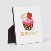 70ste verjaardag met chocoladetaart fotoplaat (Voorkant)