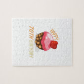 70ste verjaardag met chocoladetaart legpuzzel (Horizontaal)