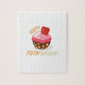 70ste verjaardag met chocoladetaart legpuzzel (Verticaal)