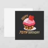 70ste verjaardag met chocoladetaart save the date (Voorkant / Achterkant)