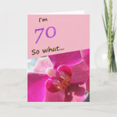 70ste verjaardag met roze orchidee grappig kaart (Voorkant)