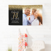 70ste verjaardag moderne foto van zwart en goud spandoek (Insitu)