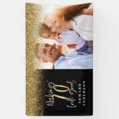 70ste verjaardag moderne foto van zwart en goud spandoek (Verticaal)