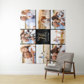 70ste verjaardag moderne zwarte en gouden fotocoll wandkleed (In situ)