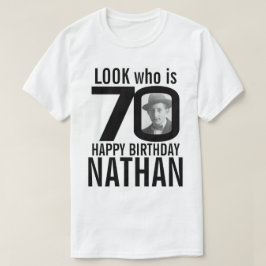 70ste verjaardag Mono Look 70 aangepaste foto en n T-shirt