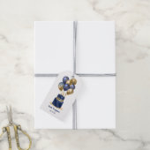 70ste verjaardag Navy Blauwe Ballon Cake Cadeaulabel (Met Touw)