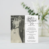 70ste verjaardag Net getrouwd Trouwfoto vierkant Kaart (Staand voorkant)