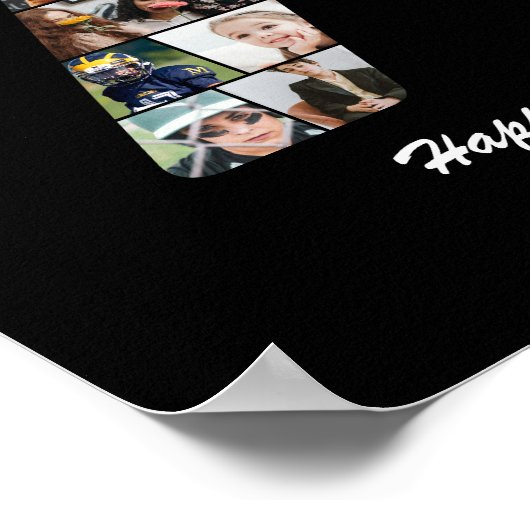 70ste verjaardag Nummer 70 Foto collage cadeau Poster (Hoek)