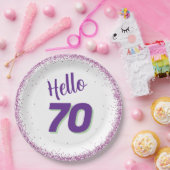 70ste verjaardag of leeftijd papieren bordje (Feest)