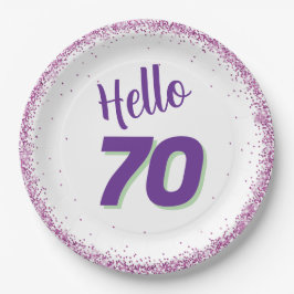 70ste verjaardag of leeftijd papieren bordje