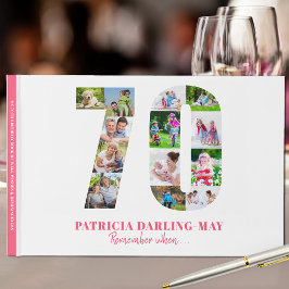 70ste verjaardag Onthoud wanneer ... Roze Fotocoll Gastenboek