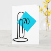 70ste verjaardag op een paperclip kaart (Gele Bloem)