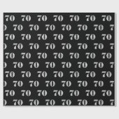 70ste verjaardag op zwart cadeaupapier (Vlak)