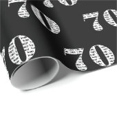 70ste verjaardag op zwart cadeaupapier (Rol Hoek)