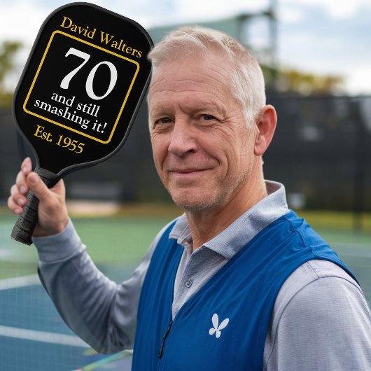 70ste verjaardag Pickleballer 70 jaar oud Pickleball Paddle