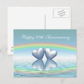 70ste verjaardag Platina harten Briefkaart (Voorkant / Achterkant)