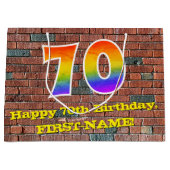 70ste verjaardag: Plezier, op graffiti geïnspireer Groot Cadeauzakje (Voorkant)