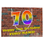 70ste verjaardag: Plezier, op graffiti geïnspireer Groot Cadeauzakje (Achterkant)