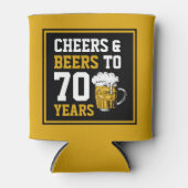 70ste verjaardag Proost & Bieren voor 70 jaar Grap Blikjeskoeler (Voorkant)