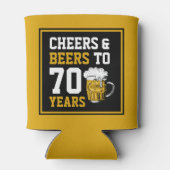 70ste verjaardag Proost & Bieren voor 70 jaar Grap Blikjeskoeler (Achterkant)