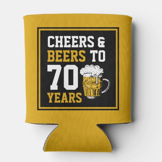 70ste verjaardag Proost & Bieren voor 70 jaar Grap Blikjeskoeler (Achterkant)